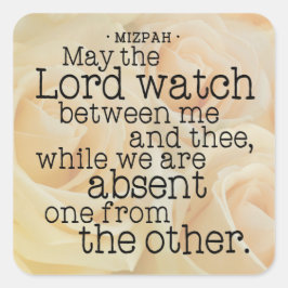 Pegatina Cuadrada Rosas Amarillas | Mizpah Blessing