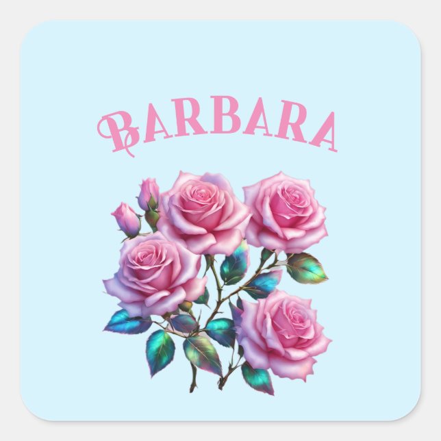 Pegatina Cuadrada Rosas Holográficos Irlandeses Sobre Los Estrellos (Anverso)