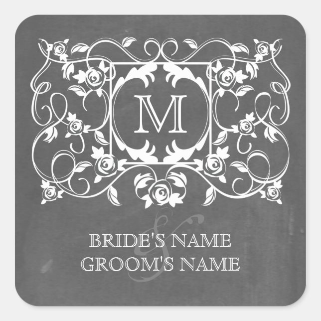 Pegatina Cuadrada Rosas inspirados en el tablero de anuncios Pegatin (Anverso)