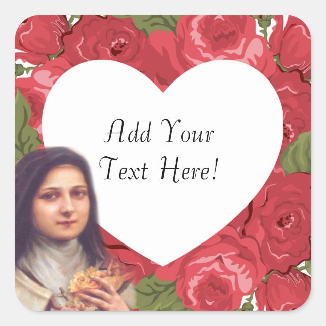 Pegatina Cuadrada Rosas rojas victorianas antiguas de St. Therese (Anverso)