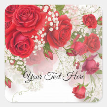 Rosas Rojas y Aliento de Bebe Elegante Floral Boda