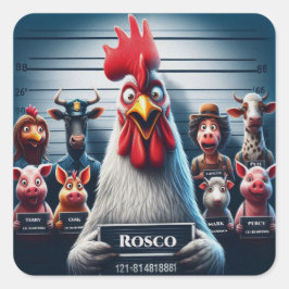 Pegatina Cuadrada "Rosco Chicken Lineup" Sticker Sheet