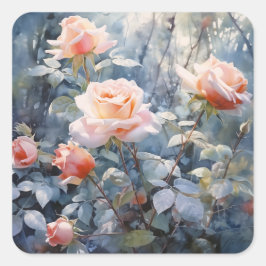 Pegatina Cuadrada Roses