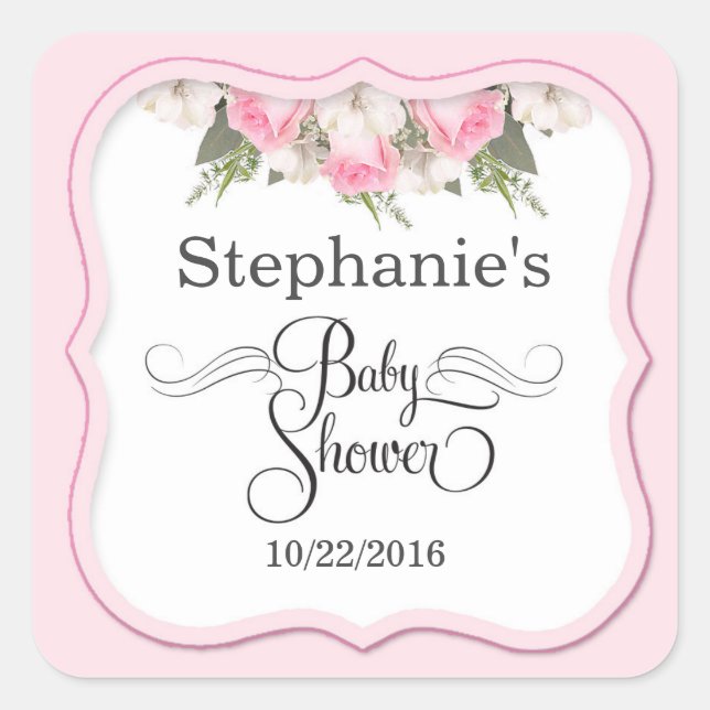 Pegatina Cuadrada Roses rosas rosas rosas Pegatinas personalizadas d (Anverso)