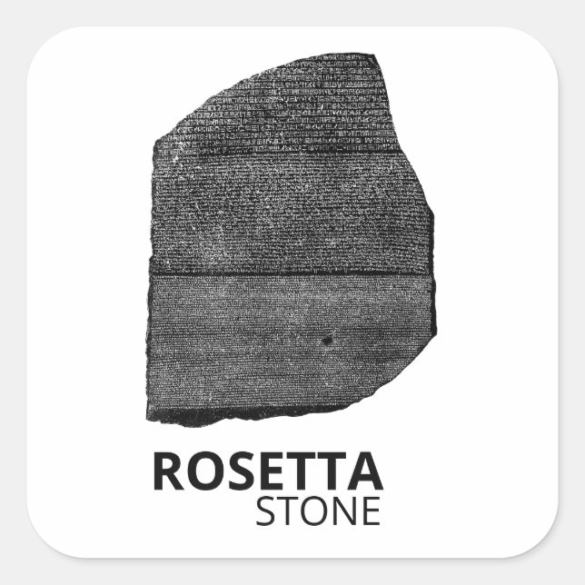 Pegatina Cuadrada Rosetta Stone: Hieroglyph Ancient Egypt Language (Anverso)