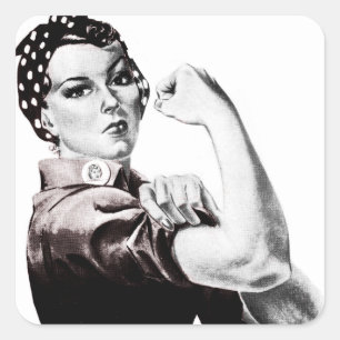Pegatina Cuadrada Rosie the Riveter