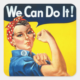 Pegatina Cuadrada Rosie The Riveter
