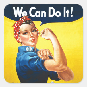 Pegatina Cuadrada Rosie the Riveter - "¡Podemos hacerlo!"