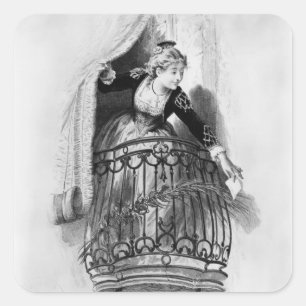 Pegatina Cuadrada Rosine