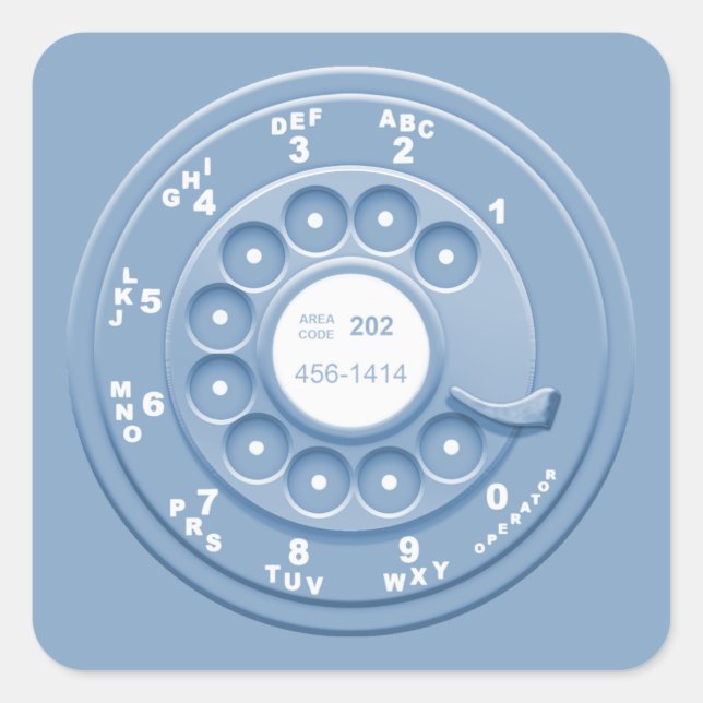 Pegatina Cuadrada Rotary Faux-blu (Anverso)