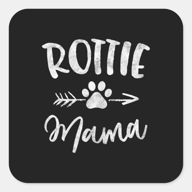 Pegatina Cuadrada rotie mama rottweiler amante propietario perro (Anverso)