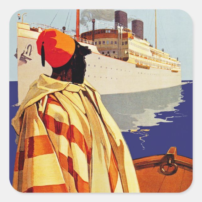 Pegatina Cuadrada Rotterdam Lloyd (Anverso)