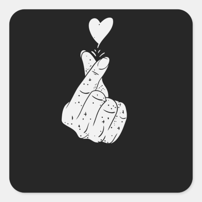 Pegatina Cuadrada Rótulo de amor coreano (Anverso)