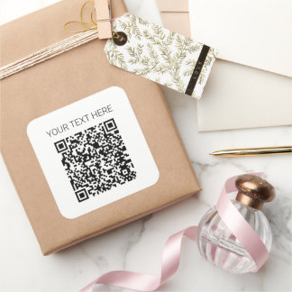 Pegatina Cuadrada Rótulo de código QR de personalizable