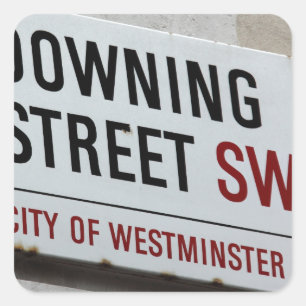 Pegatina Cuadrada Rótulo de Downing Street