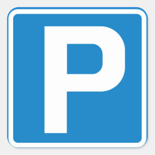 Pegatina Cuadrada Rótulo de estacionamiento