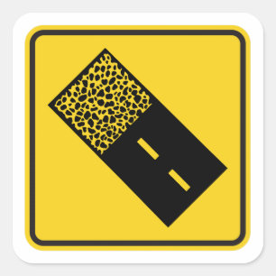 Pegatina Cuadrada Rótulo de grava Road