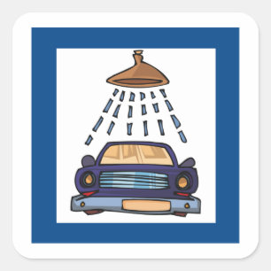 Pegatina Cuadrada Rótulo de lavado de coches