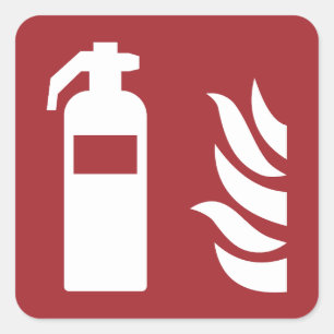 Pegatina Cuadrada Rótulo de seguridad de extinguidores de incendios