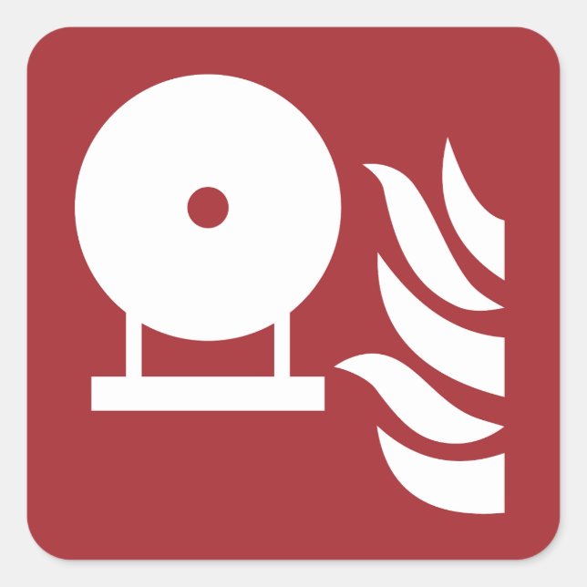 Pegatina Cuadrada Rótulo de seguridad de la botella de extinguidor d (Anverso)