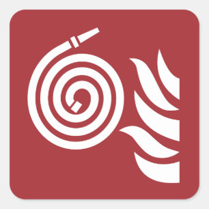 Pegatina Cuadrada Rótulo de seguridad de mangueras de incendios