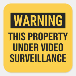 Pegatina Cuadrada Rótulo de vigilancia de vídeo de advertencia