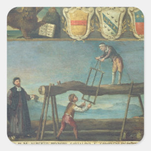 Pegatina Cuadrada Rótulo del Sindicato Veneciano de Trabajadores de