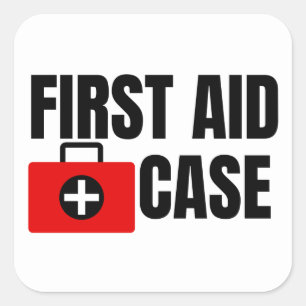 Pegatina Cuadrada Rótulo funda de First Aid Kit