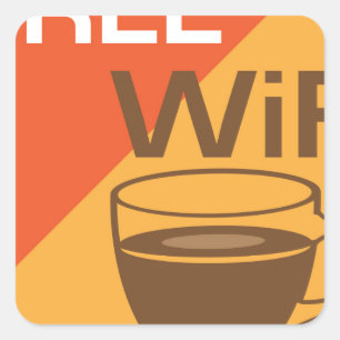 Pegatina Cuadrada Rótulo libre de Wifi
