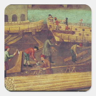 Pegatina Cuadrada Rótulo para la familia Marangoni de constructores 