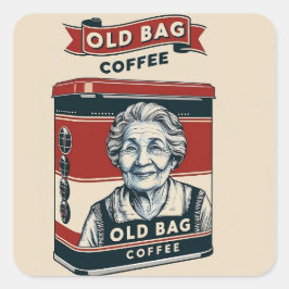 Pegatina Cuadrada Rótulo publicitario de estaño para el café de la b