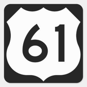 Pegatina Cuadrada RÓTULO US Route 61