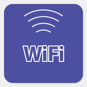 Pegatina Cuadrada Rótulo WiFi
