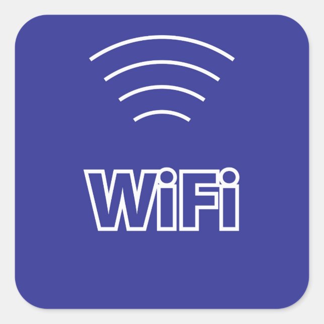 Pegatina Cuadrada Rótulo WiFi (Anverso)