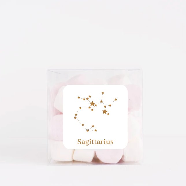 Pegatina Cuadrada Rótulo Zodiaco moderno Sagittarius de Oro| Incendi (Subido por el creador)