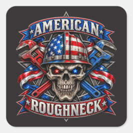 PEGATINA CUADRADA ROUGHNECK AMERICANO