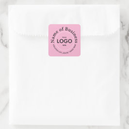 Pegatina Cuadrada Round Sticker Custom PINK Commercial Logo Mark