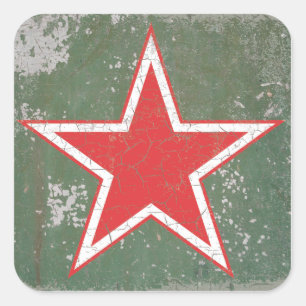 Pegatina Cuadrada Roundel CCCP de la Segunda Guerra Mundial de la Fu