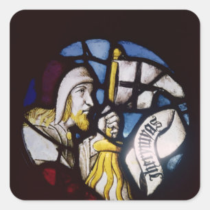 Pegatina Cuadrada Roundel del profeta Jeremiah, siglo XV