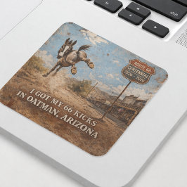 Pegatina Cuadrada Route 66 Centennial Oatman Donkey Design
