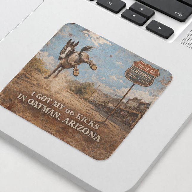 Pegatina Cuadrada Route 66 Centennial Oatman Donkey Design (Subido por el creador)