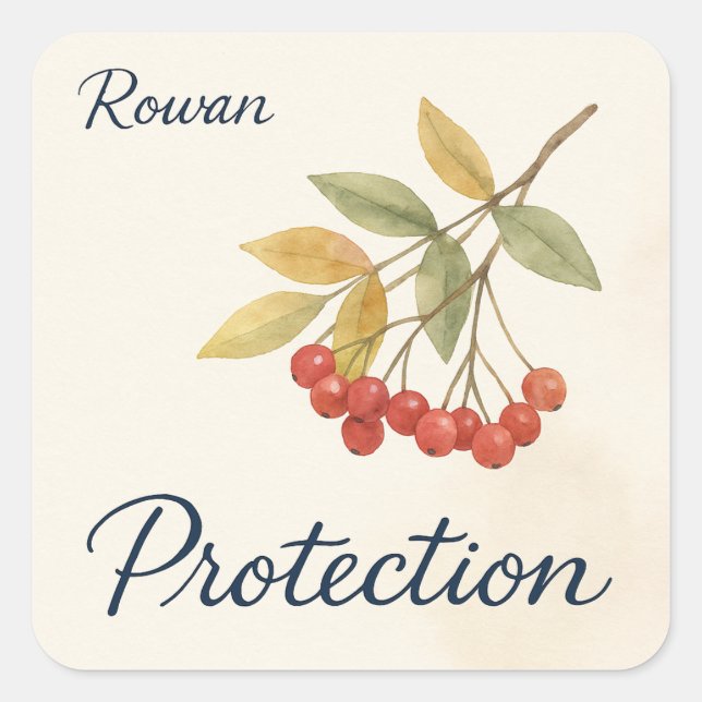 Pegatina Cuadrada Rowan Protection (Anverso)