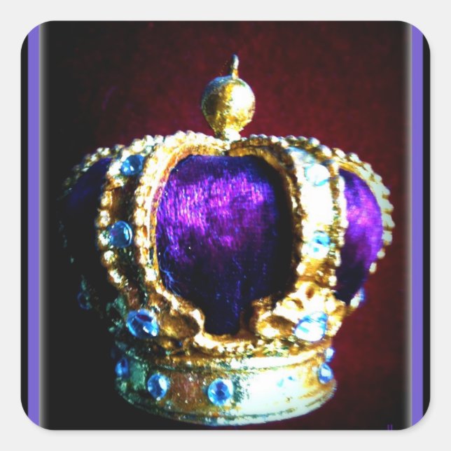 PEGATINA CUADRADA ROYALTY PURPET VELVET EN NEGRO (Anverso)