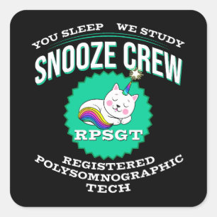 Pegatina Cuadrada RPSGT Kawaii Unikitty Snooze PolySomnoGraphic Tech