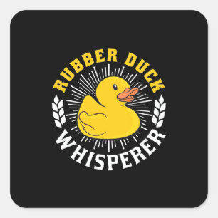 Pegatina Cuadrada Rubber Duck Whisperer