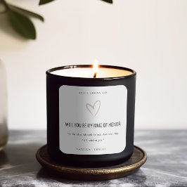 Pegatina Cuadrada Rubor Love Heart, ¿serás mi donativo de honor?