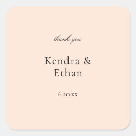 Pegatina Cuadrada Rubor Pink Pastel Gracias