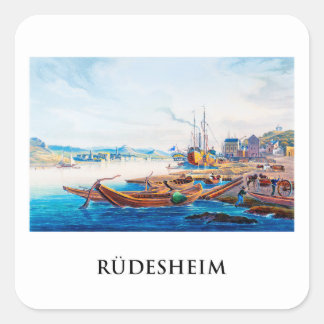 Pegatina Cuadrada Rüdesheim, Alemania 01B