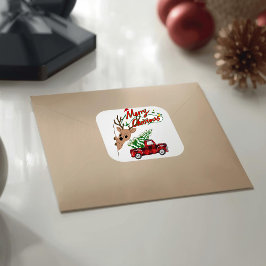 Pegatina Cuadrada Rudolph Merry Christmas - Sticker