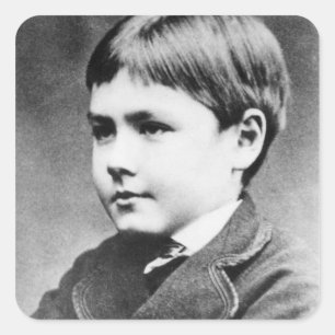 Pegatina Cuadrada Rudyard Kipling, c.1870